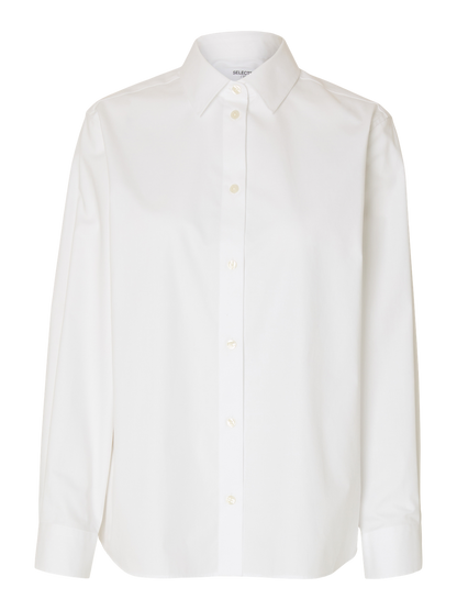 Slfester Ls Relaxed Shirt Noos Hvit