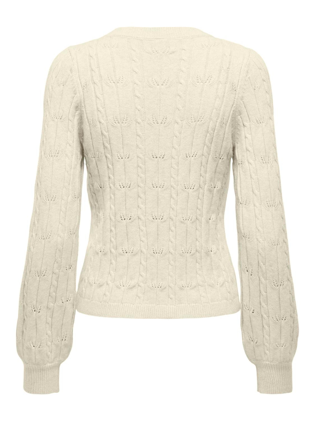 Onlkatia Ls Structure O-Neck Pull Cc Knt Beige