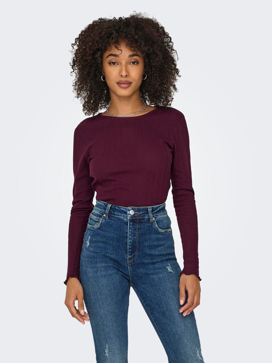 Onlcarlotta L/s Top Noos Jrs Mørkelilla