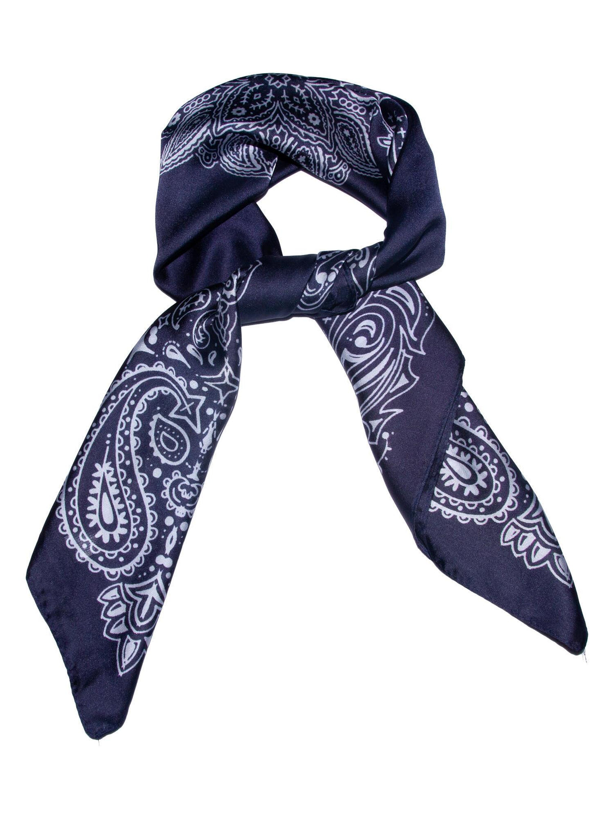 Skjerf paisley 70x70 Marine