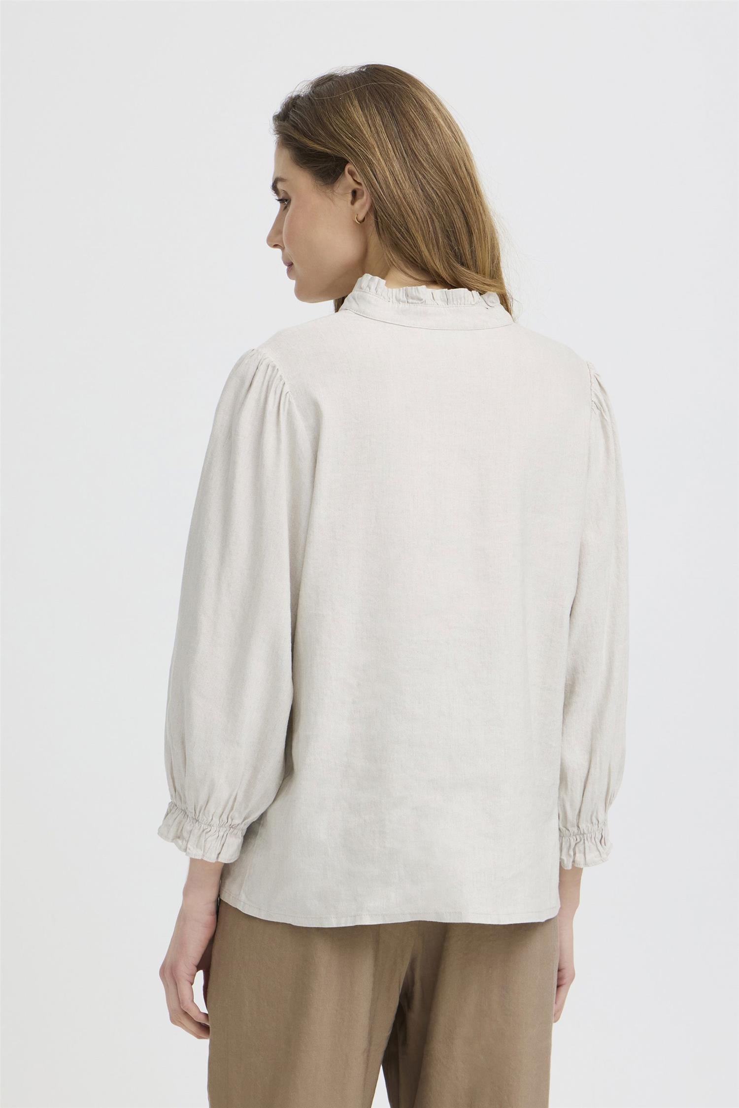 Pzluca Frill Blouse Beige