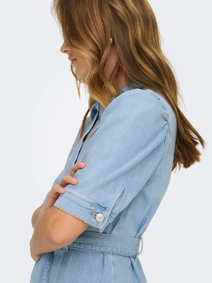 Onlvibbe Ss Belt Dnm Dress Akm Blå