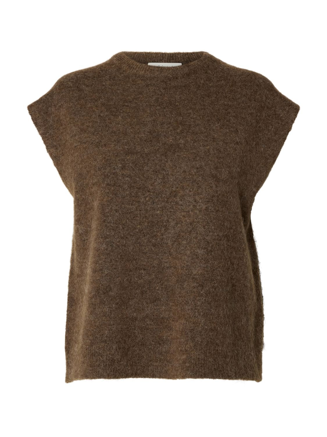 Slwlulu Sl Knit Vest Noos Brun