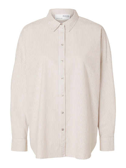 SLFNOVA LS OXFORD SHIRT NOOS Beige