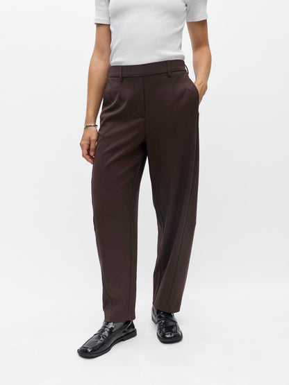 Objlisa Hw Ankle Barrel Pant Noos Brun