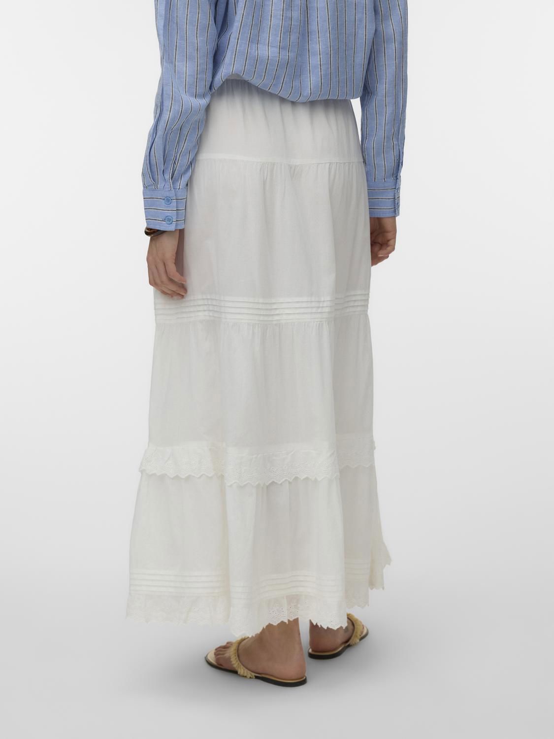 Vmsandy Hw Ankle Skirt Wvn Hvit