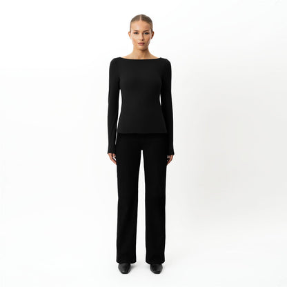 Soft Boatneck Long-sleeve Svart