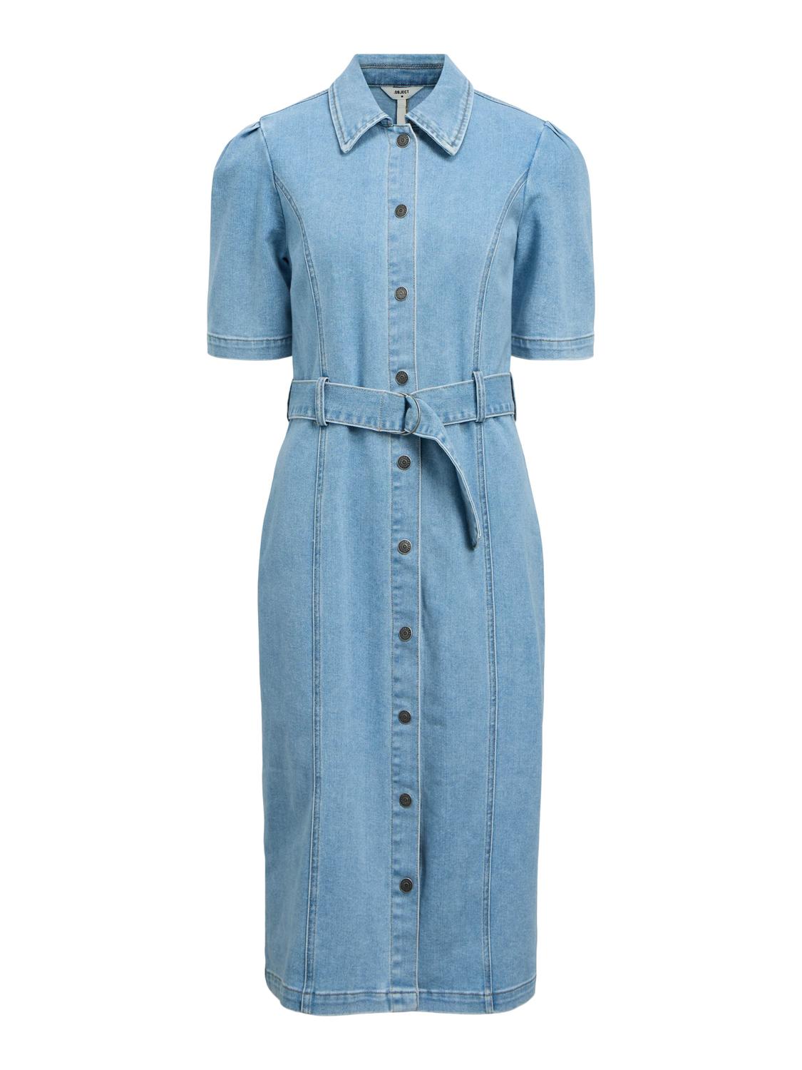 OBJCAROL DENIM DRESS REP Lyseblå