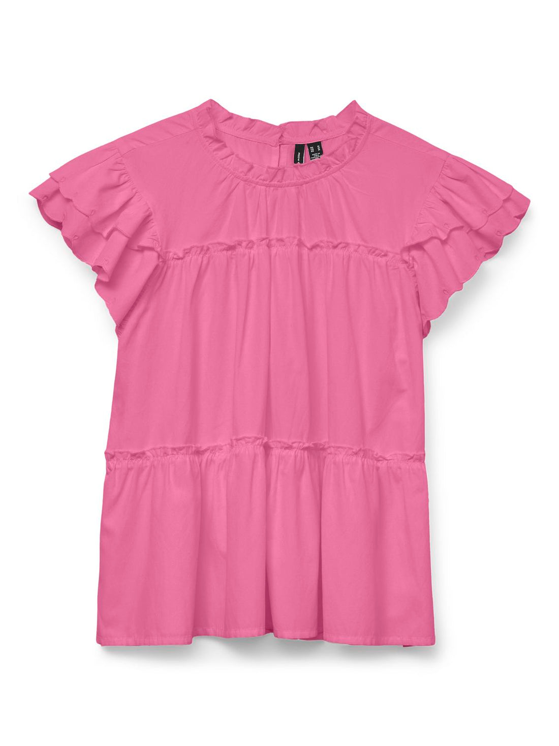 Vmisolde Sl O-Neck Frill Top Wvn Exp Sb2 Rosa