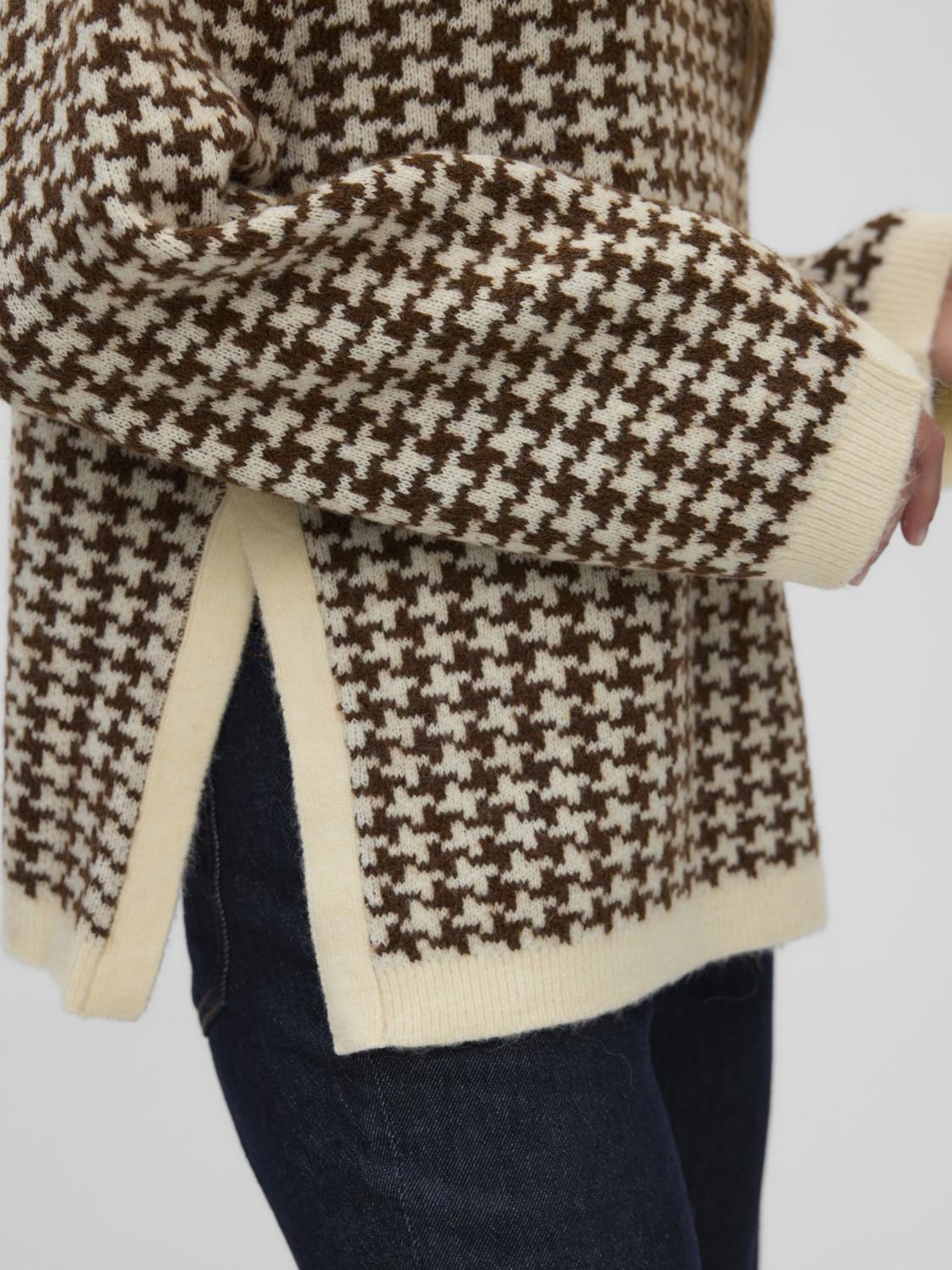 Vmcomo Ls Funnelneck Pullover Prm Grå