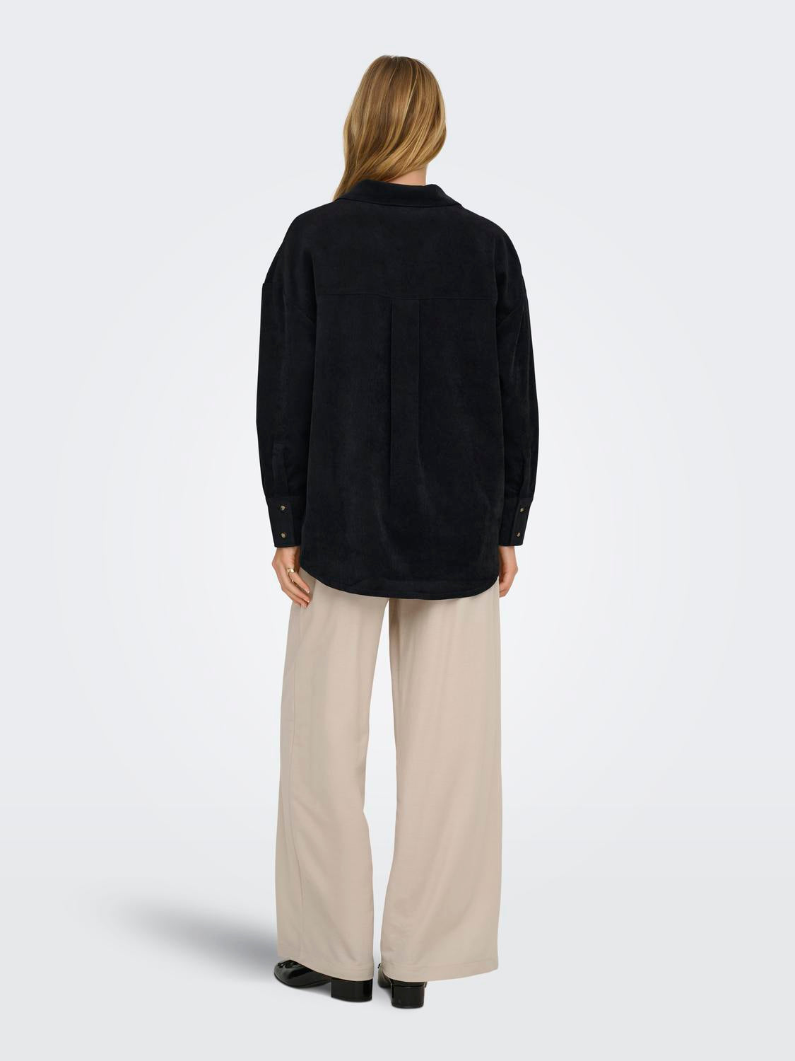 Onlmarike Life L/s Cord Loose Shirt Pnt Sort