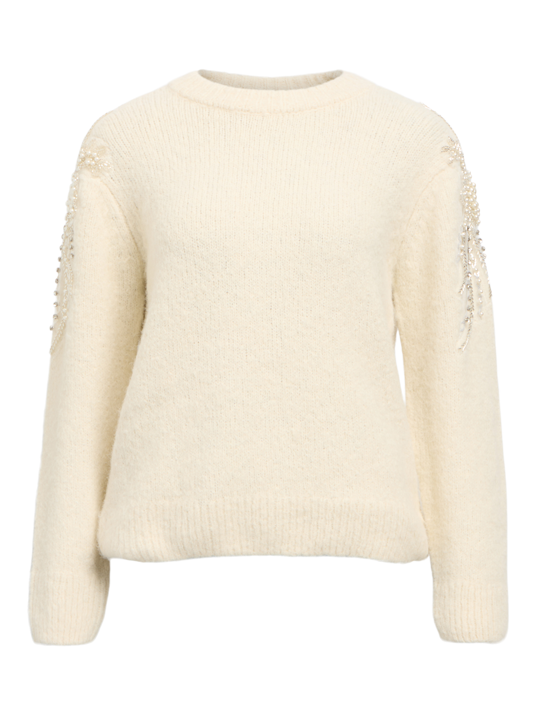 Objsalika L/s Lo Knit Pullover 142 Hvit