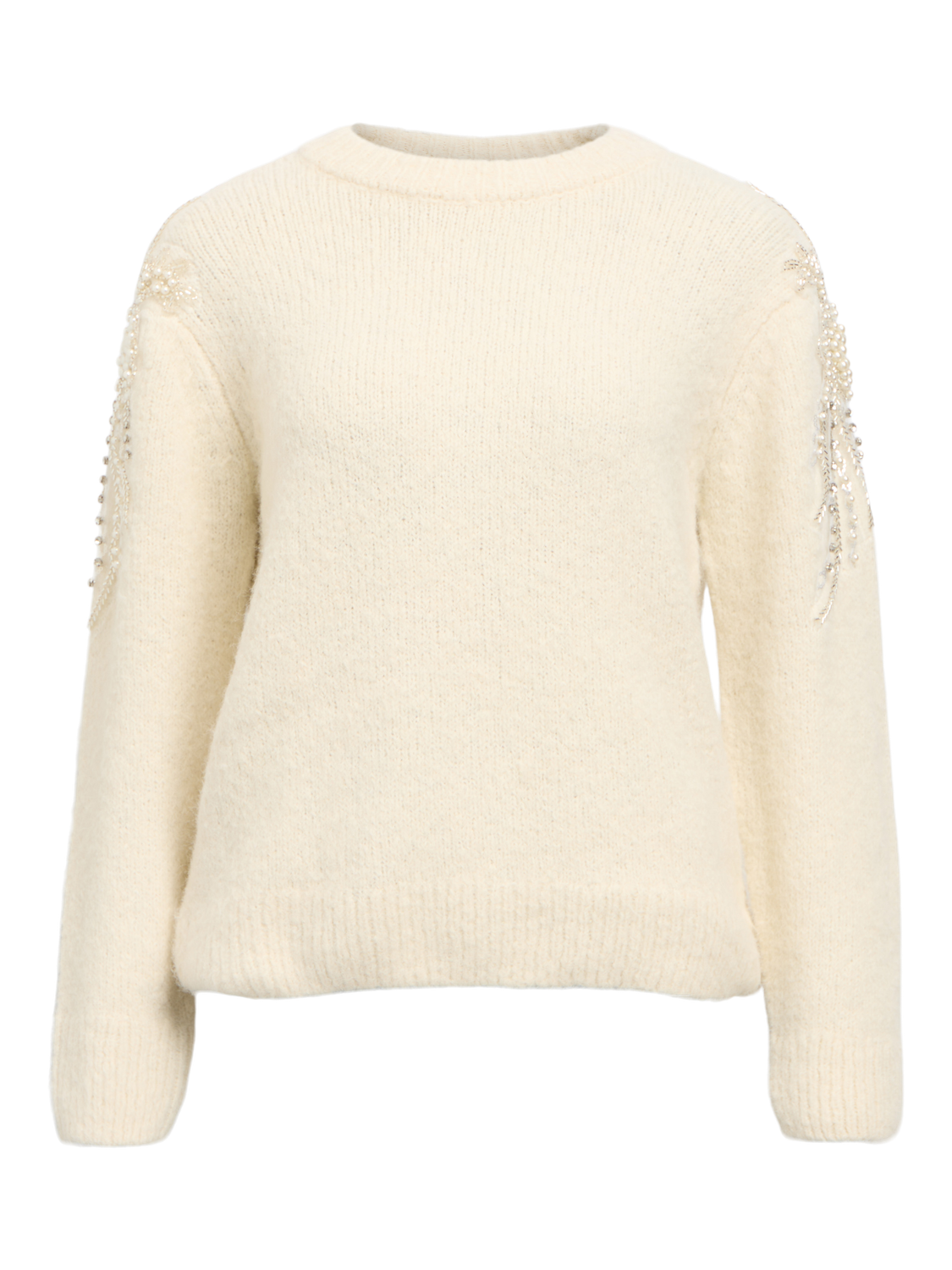 Objsalika L/s Lo Knit Pullover 142 Hvit