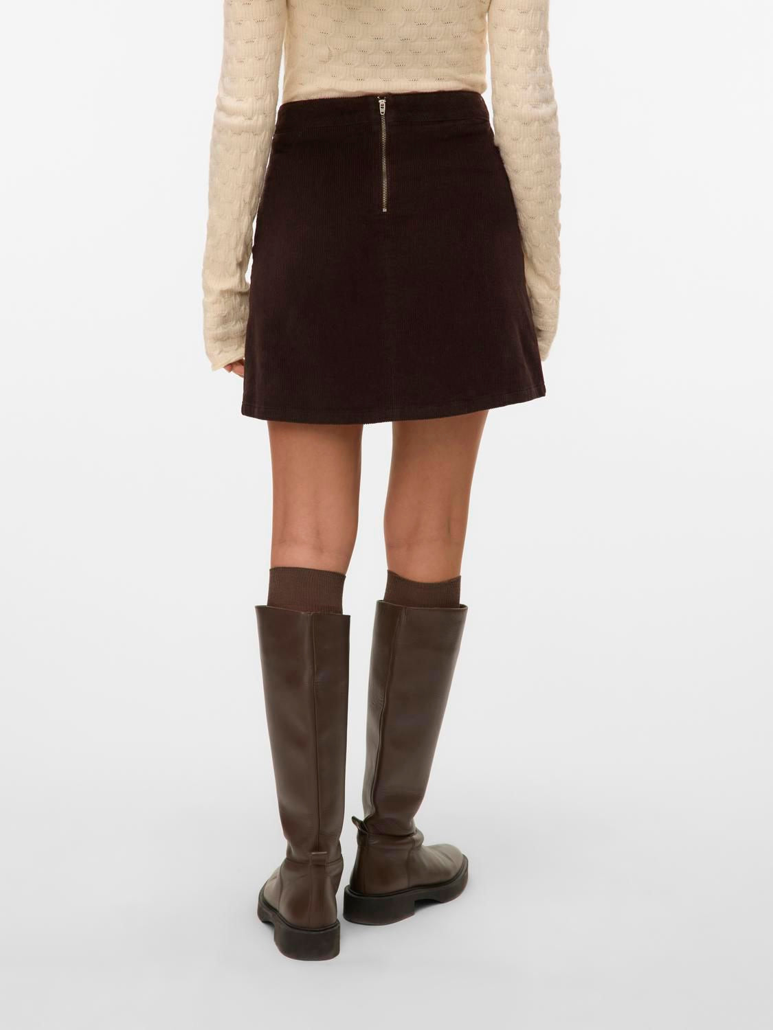 Vmkata Hr Corduroy Short Skirt Noos Brun