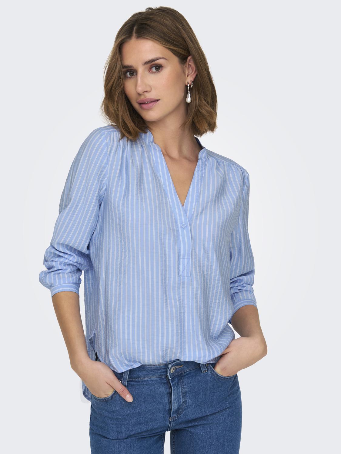 Jdybarbara Life L/s Top Wvn Blå