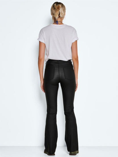 NMSALLIE HW FLARE COATED PANTS NOOS