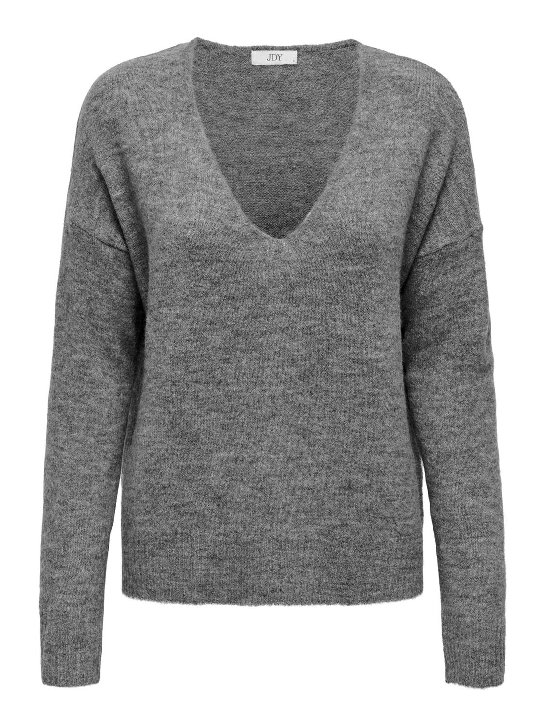 JDYELANORA L/S V-NECK PULLO. KNT Grå