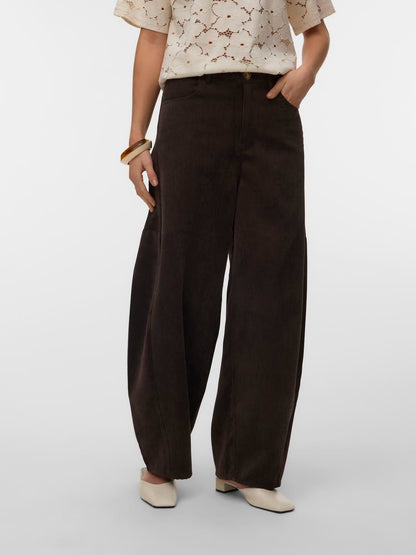Vmkaitlin Hw Wide Cord Barrel Pant Brun