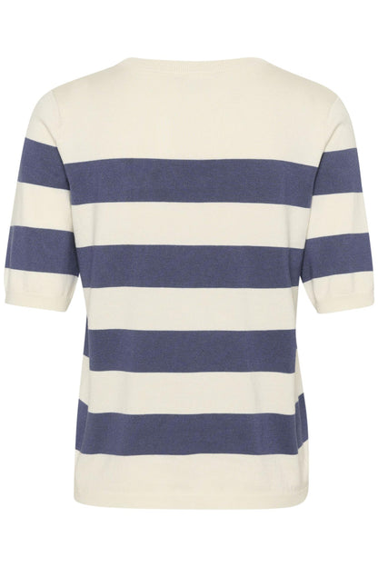 KAlizza Striped Knit Indigo Blue/White Bold Stripe