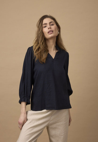 Pzluca Frill Blouse Blå