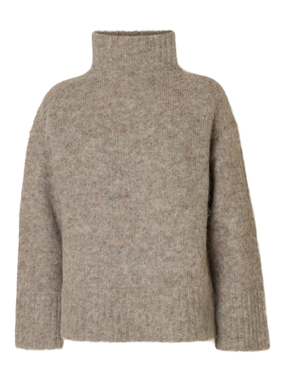 Slfgabriella Ls Knit High Neck Noos Mørkegrå