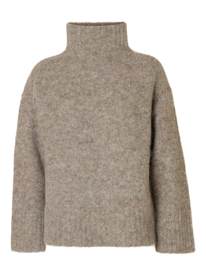 Slfgabriella Ls Knit High Neck Noos Mørkegrå