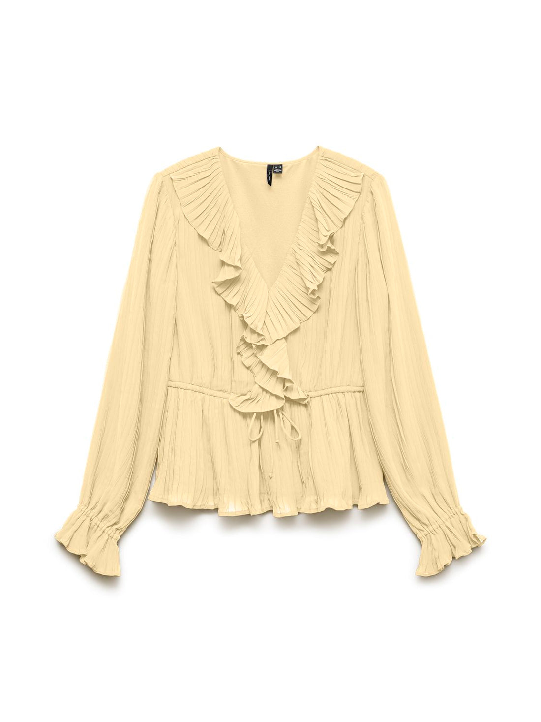 Vmdora L/s Frill Pleat Top Wvn Noos Gul