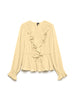 Vmdora L/s Frill Pleat Top Wvn Noos Gul