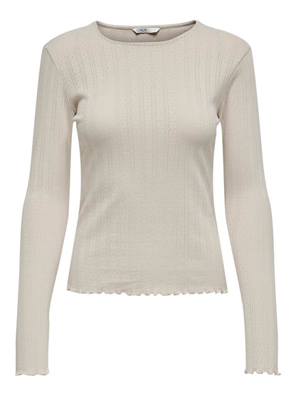 Onlcarlotta L/s Top Noos Jrs Beige