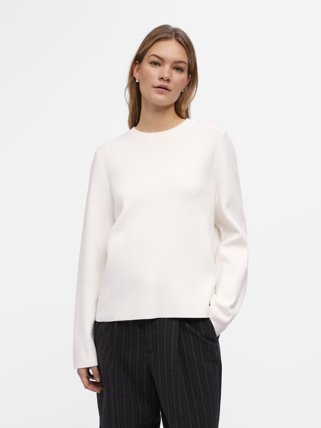 OBJREYNARD SQUARE SLEEVE O-NECK NOOS Hvit