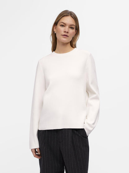 OBJREYNARD SQUARE SLEEVE O-NECK NOOS Hvit