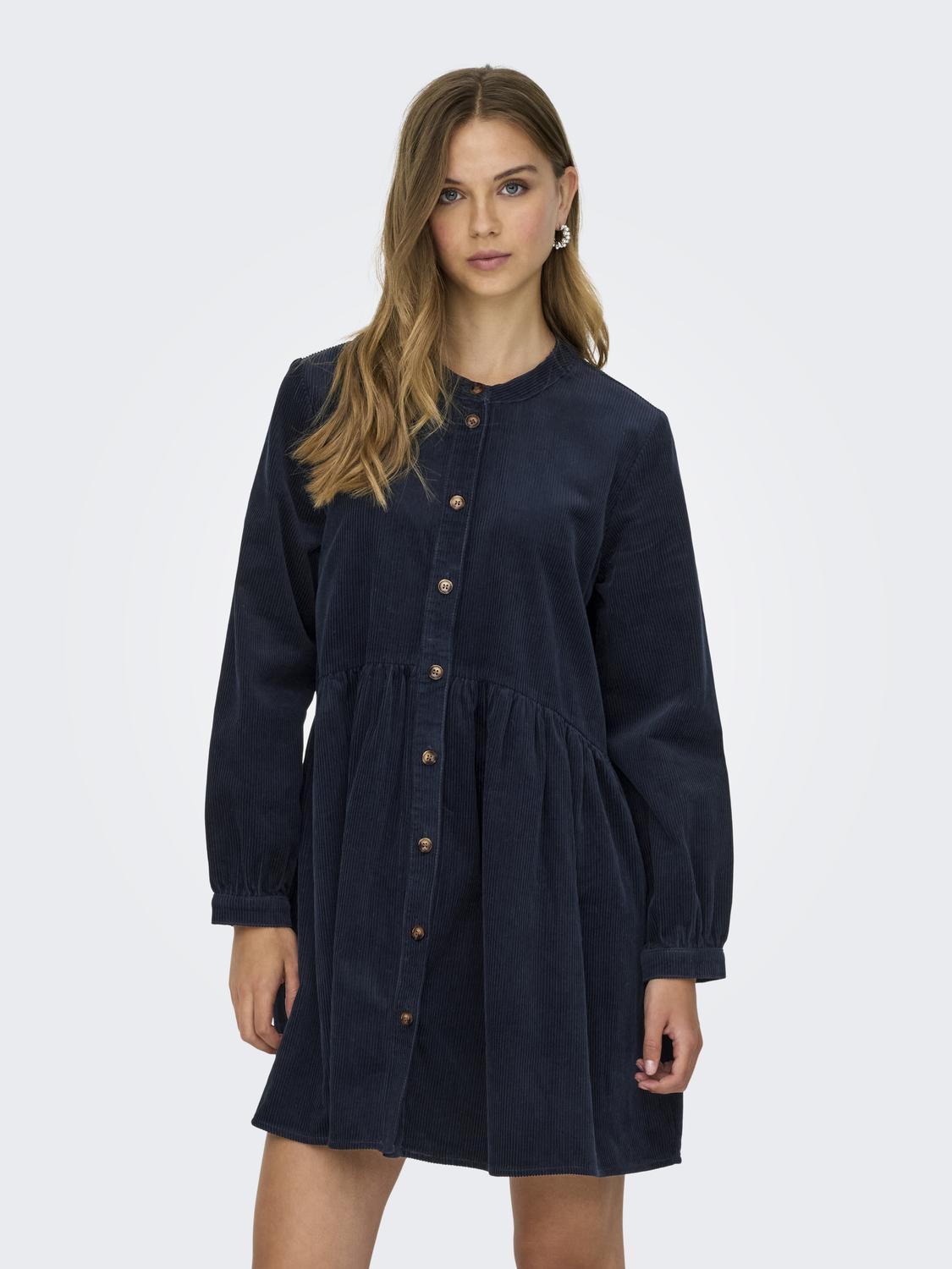 Jdyshiraz L/s Dress Wvn Dia Mørkeblå