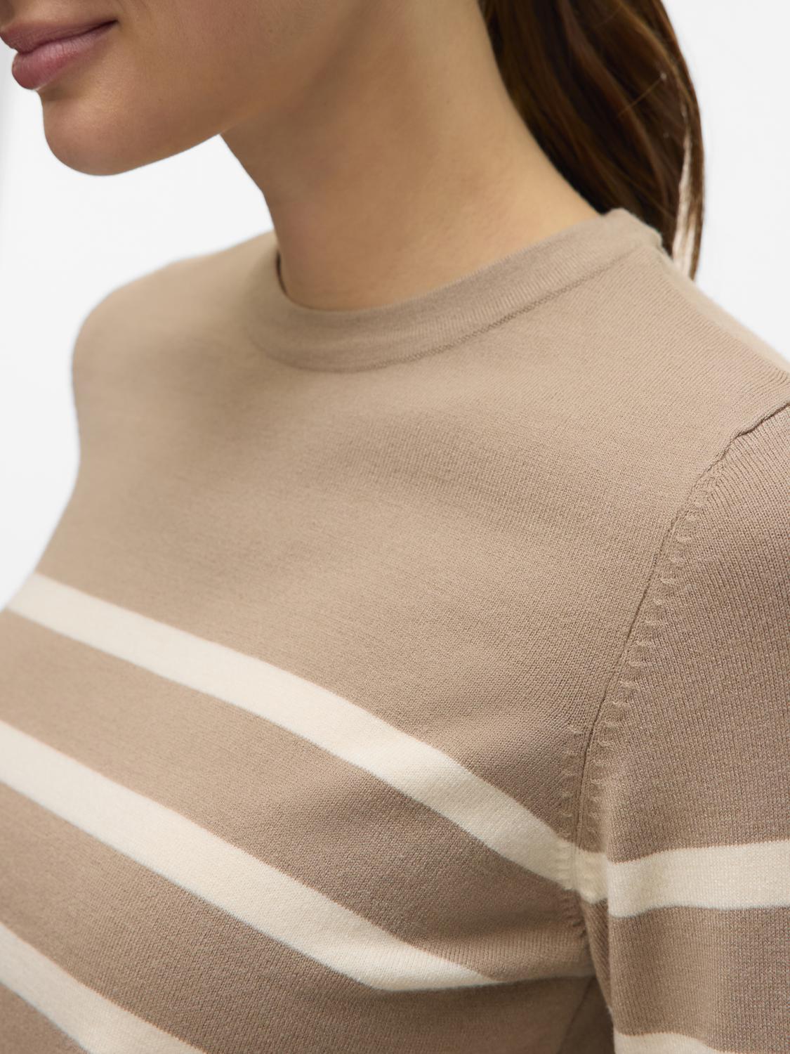 Vmsaba Plain Ls O-Neck Pullover Ga Noos Beige