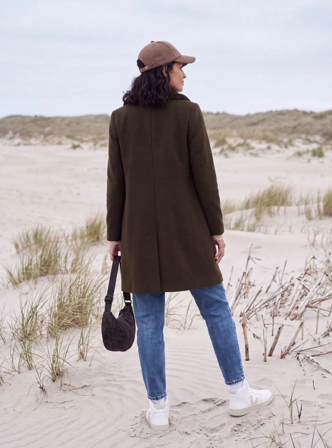 WOOL REVERS COAT W/FUR Brun