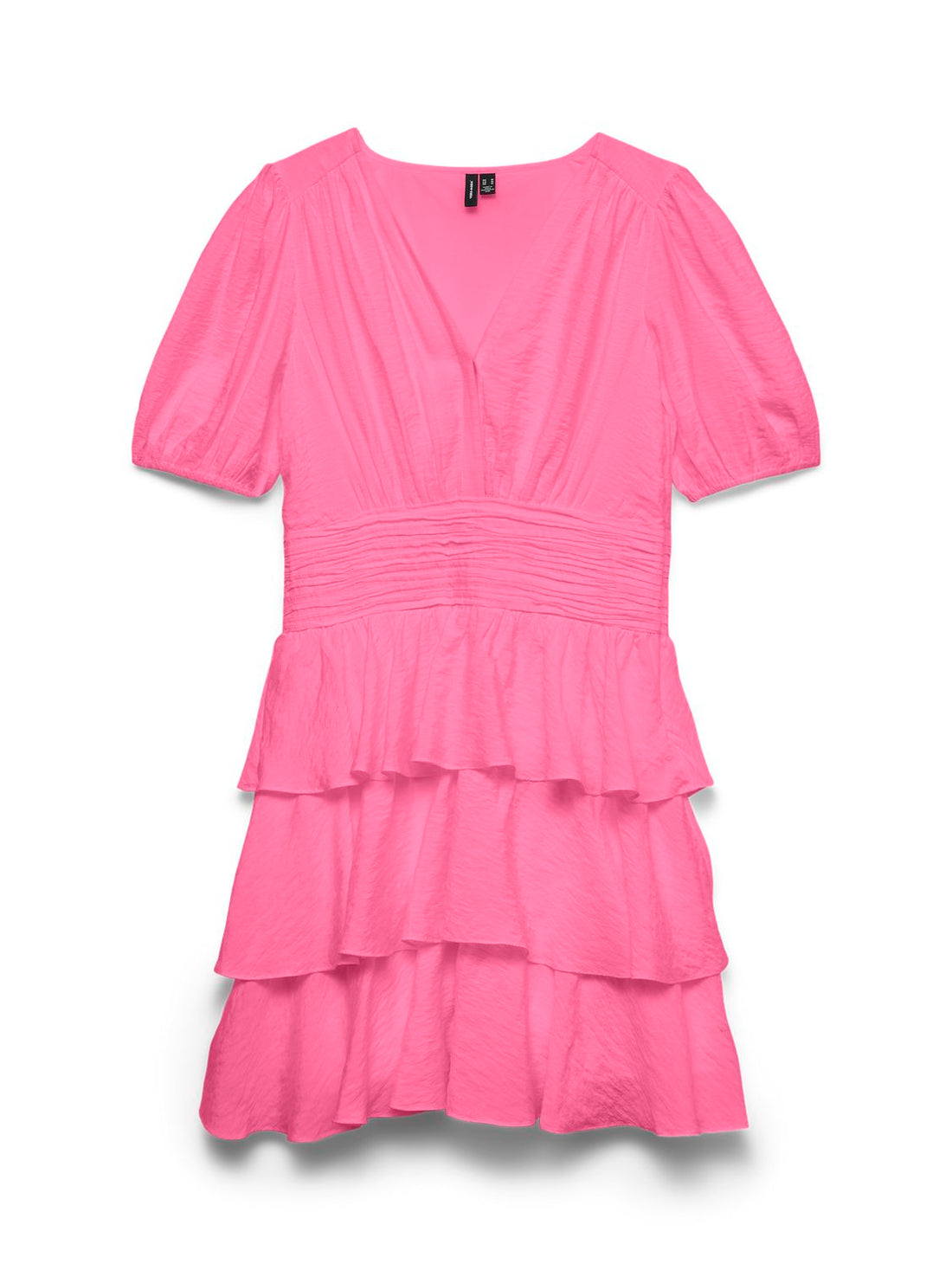 Vmlise 2/4 V-Neck Short Dress Wvn Exp Rosa