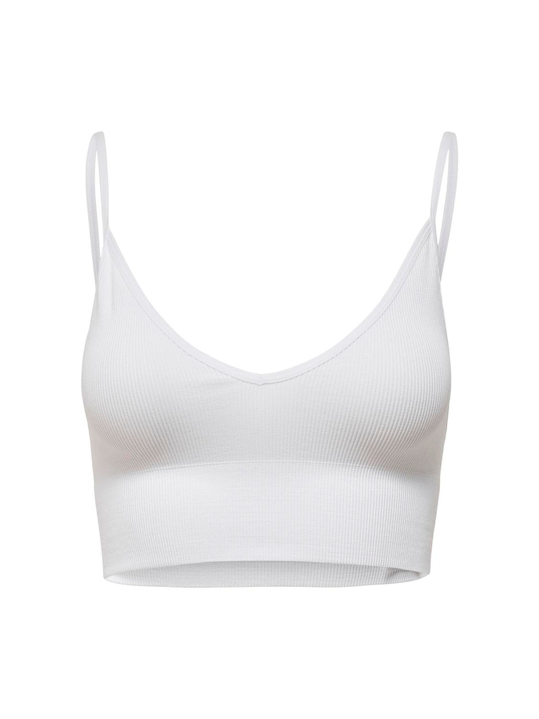 Onlvicky Rib Seamless Vneck Top Noos Acc Hvit