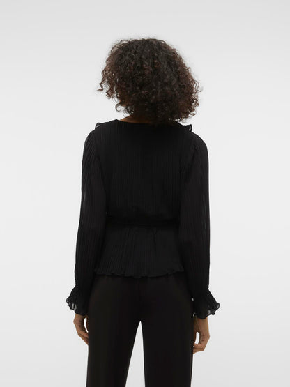 Vmdora L/s Frill Pleat Top Wvn Exp Sort