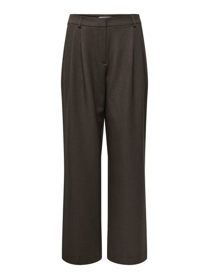 Onlhattie Hw Pleat Str Pant Tlr Noos Brun