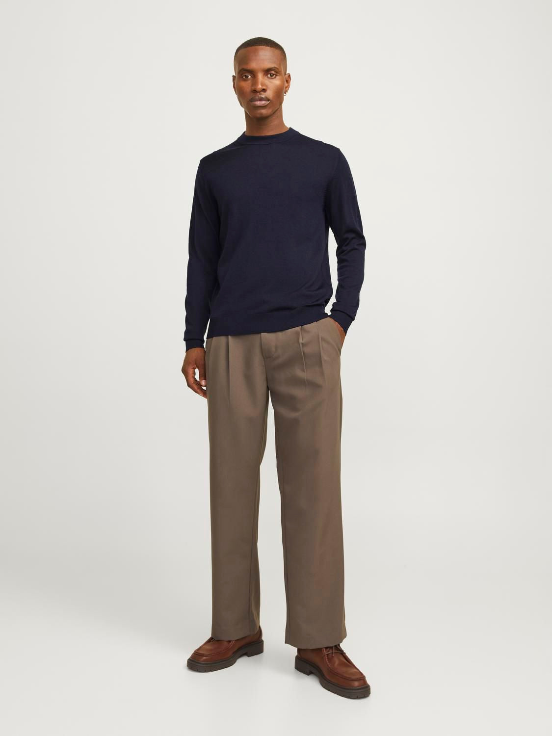 Jprblamilano Stitch Knit Crew Neck Sn Blå