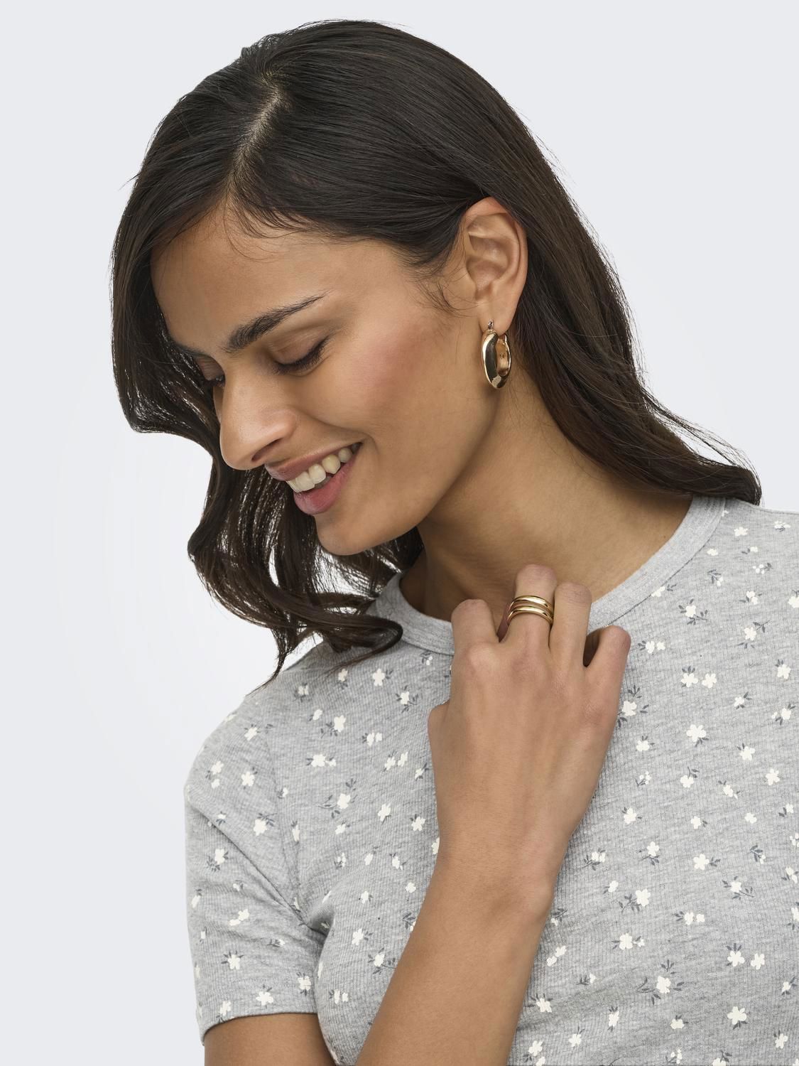 Jdylucky S/s O Neck Top Jrs Noos Grå