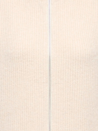 Onlbianca Sl Highneck Zip Vest Knt Beige