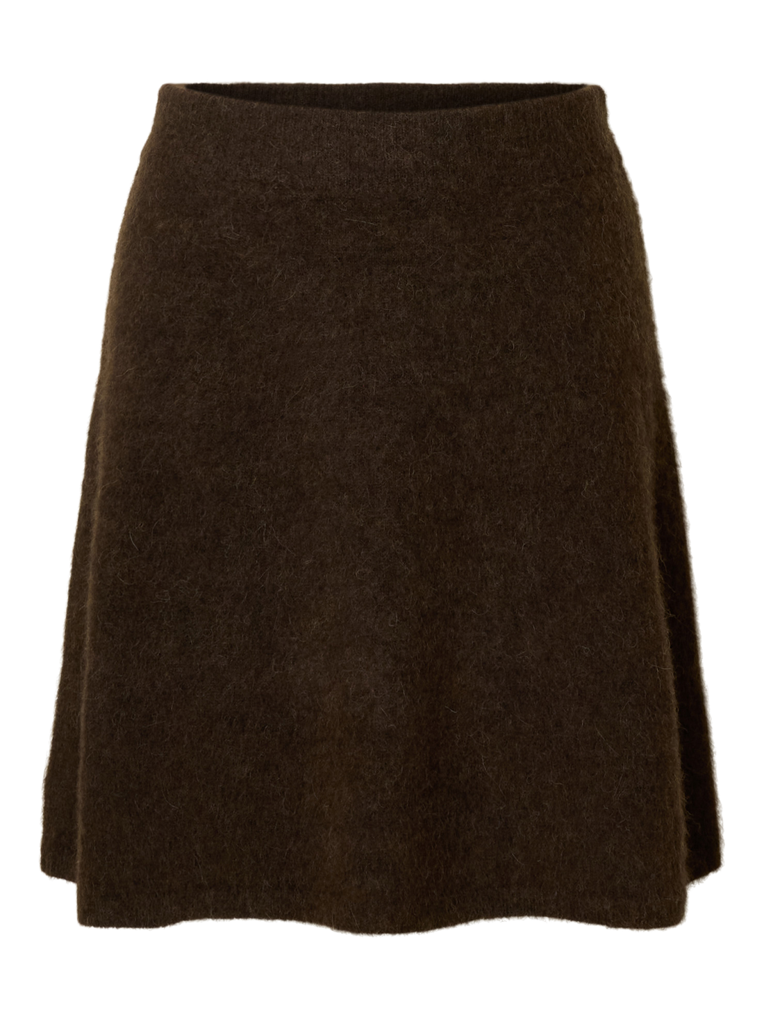 Slflulu Brushed Hw Knit Skirt Brun
