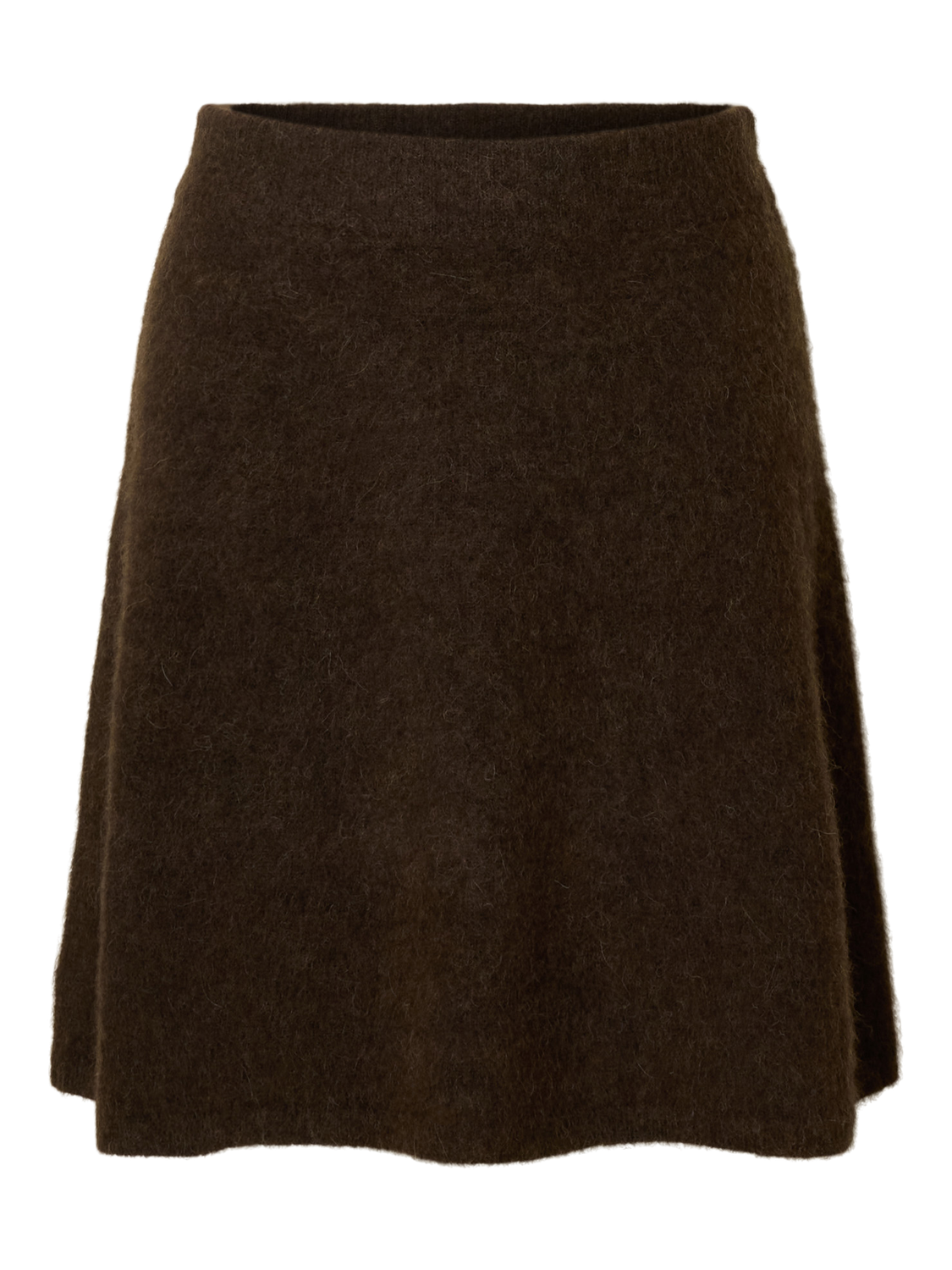 Slflulu Brushed Hw Knit Skirt Brun