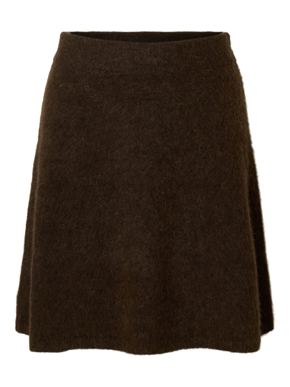 Slflulu Brushed Hw Knit Skirt Brun