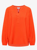 Solid splitneck blouse Oransje