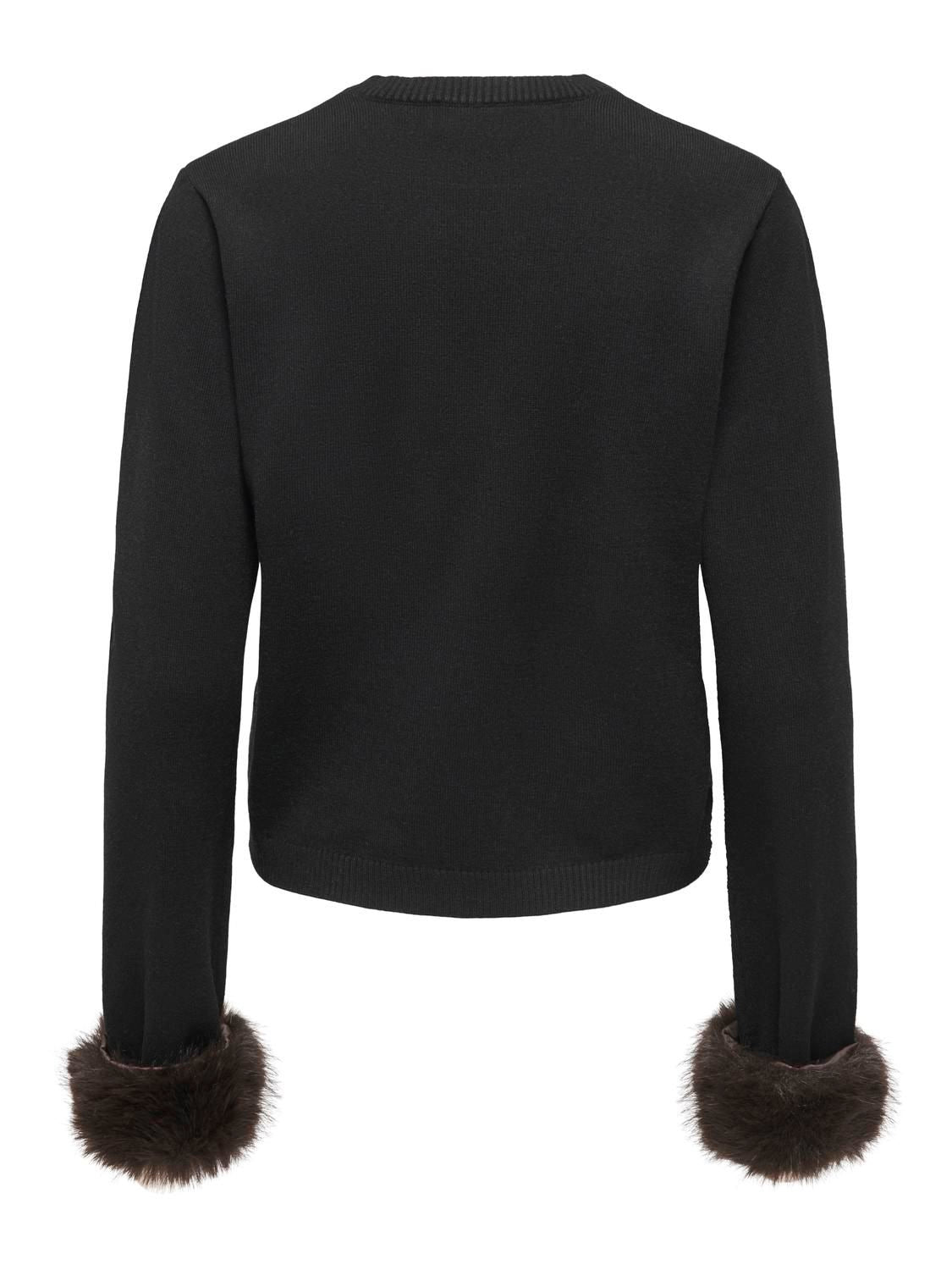 JDYTALIA L/S ON FAUX FUR PULLOVER KNT Sort