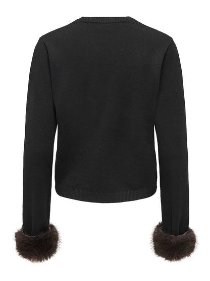JDYTALIA L/S ON FAUX FUR PULLOVER KNT Sort