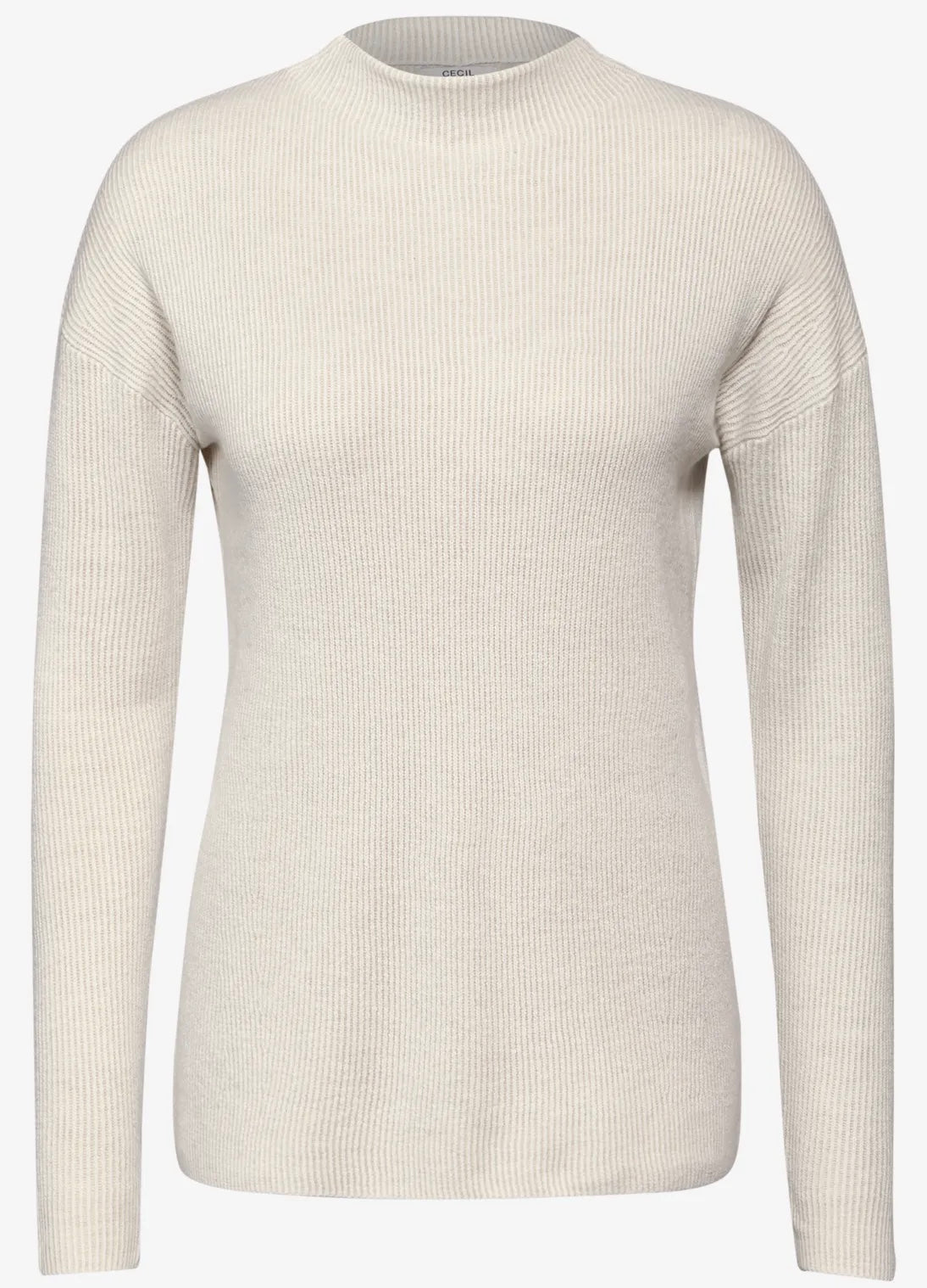 PLATED RIB TURTLENECK Beige