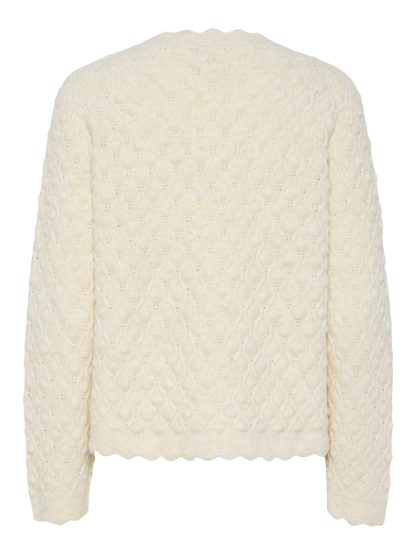 YASBUBBLE LS KNIT CARDIGAN S. NOOS Beige