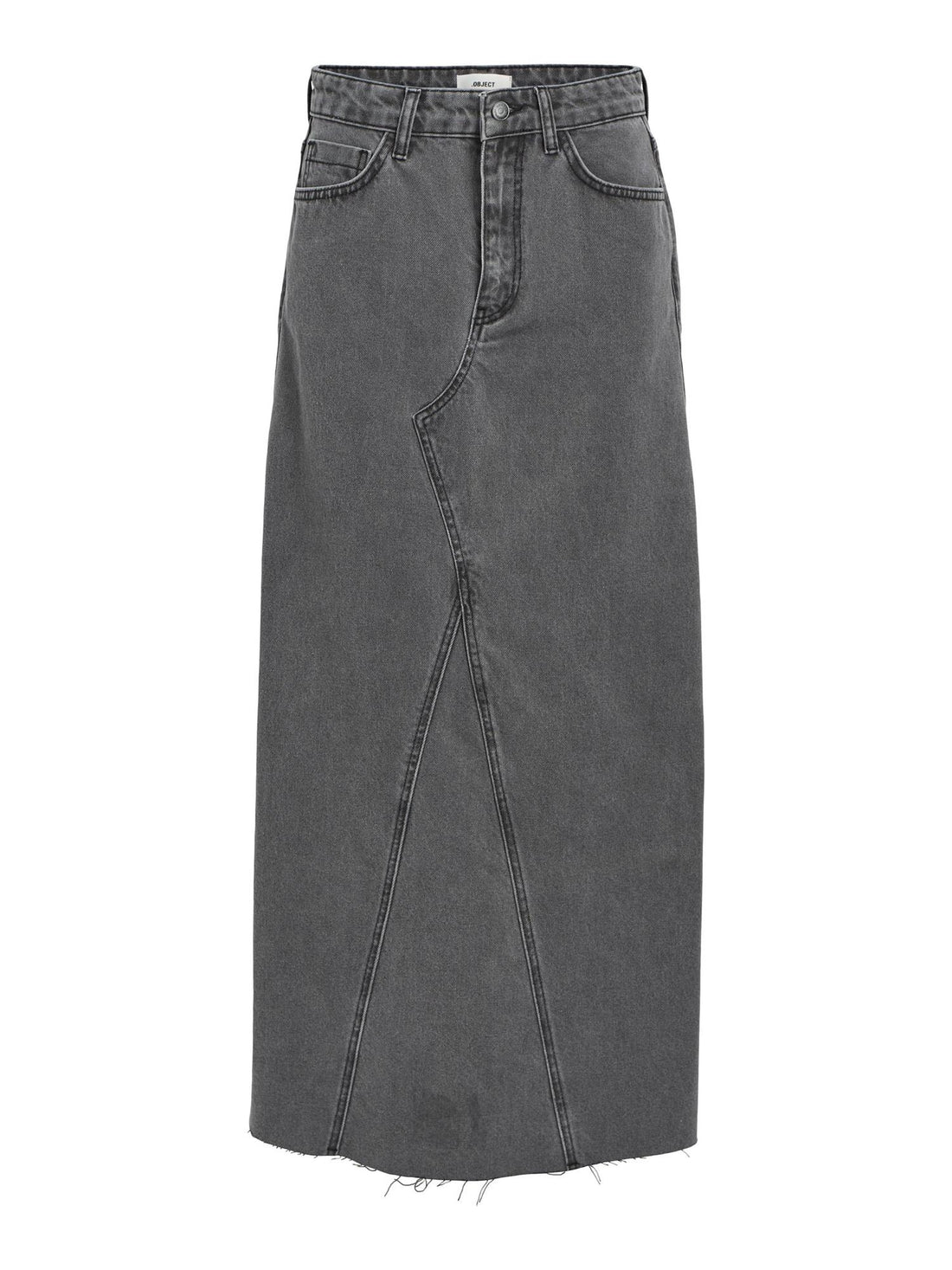 OBJHARLOW LONG DENIM SKIRT E DIV Grå